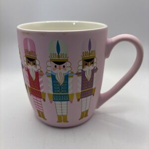 Peppermint & Pine Pink Nutcracker Mug Easy Grip Soft Touch Christmas Read